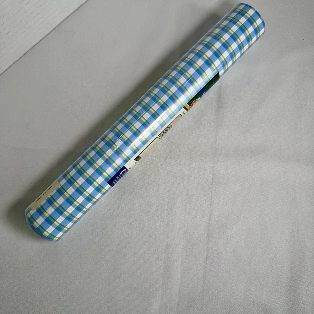 Vintage 1999 Manco Easy Liner Self Adhesive Shelf Liner Blue Plaid 12